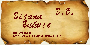 Dijana Bukvić vizit kartica